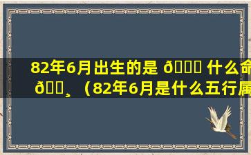 82年6月出生的是 🐝 什么命 🌸 （82年6月是什么五行属什么）